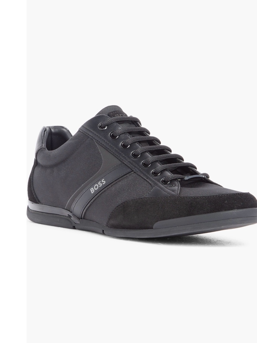 BOSS Men's Black Lace-Up Low-Top Sneaker